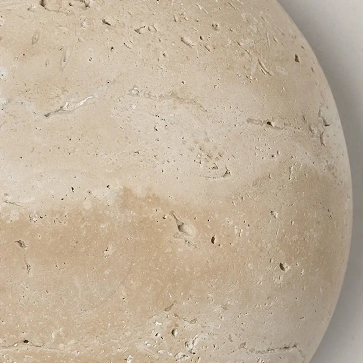 Applique Murale Ronde En Pierre Avec Boule Blanche En LED