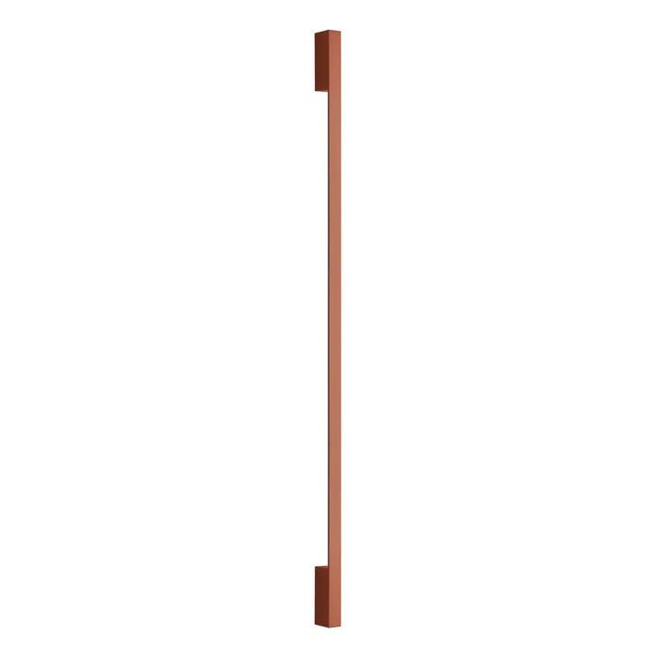 Applique murale sappo 150 led 4000k rouge ocre avec poignée en métal cuivre design rectangulaire minimaliste