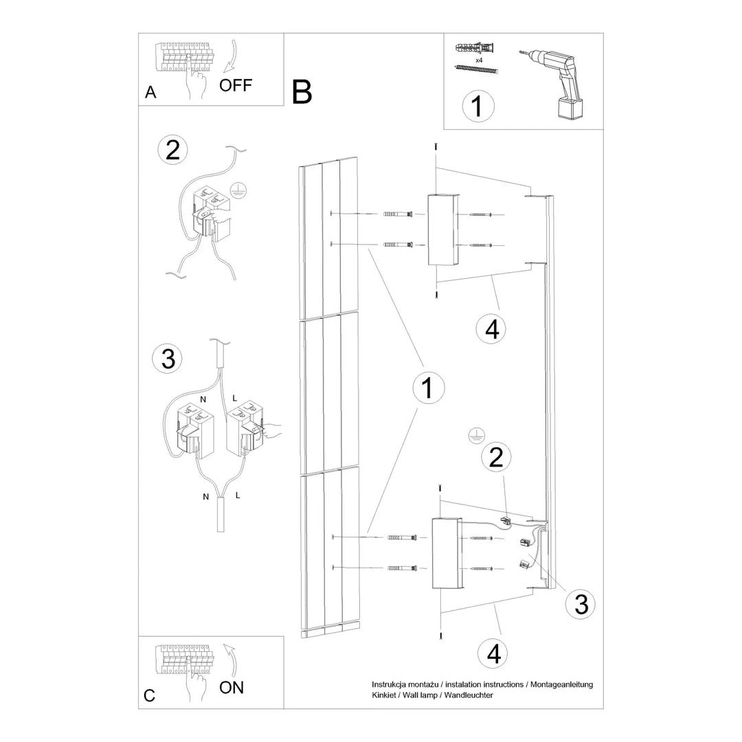 Applique murale sapo 120 led 3000k vert olive avec module led intégré et schémas de câblage pour installation ocre rouge