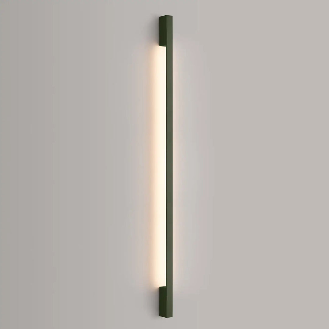 Applique murale sappo 150 led 3000k en vert olive avec cadre rectangulaire mat et éclairage led blanc chaud, six variantes disponibles dont ocre rouge