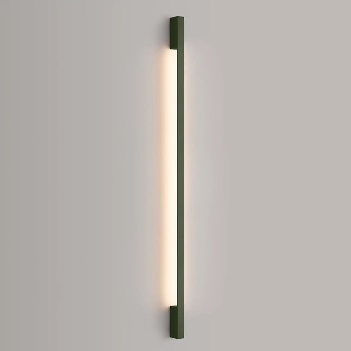 Applique murale sappo 150 led 3000k en vert olive avec cadre rectangulaire mat et éclairage led blanc chaud, six variantes disponibles dont ocre rouge