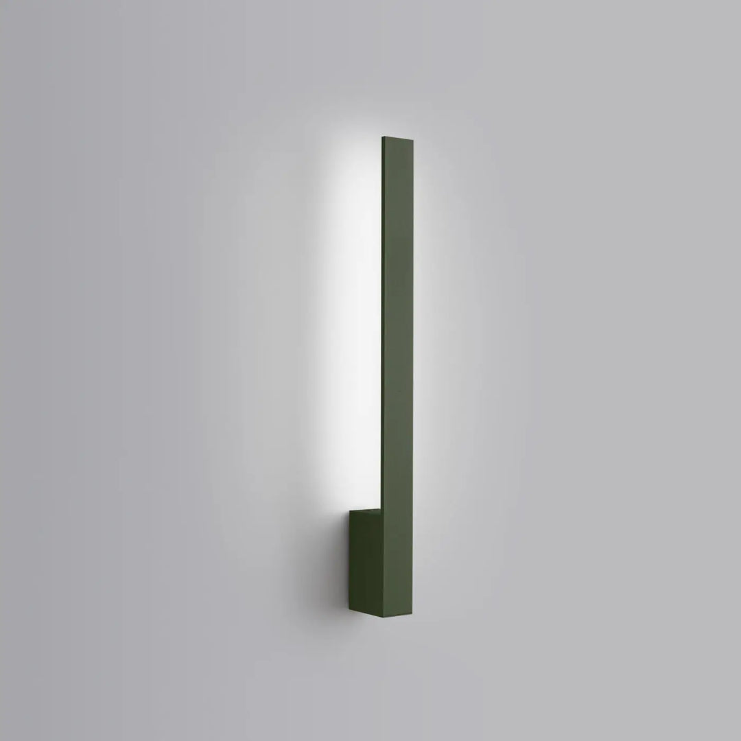 Applique murale lahti vert olive avec design minimaliste rectangulaire et led intégrée pour fonctionnalité pratique