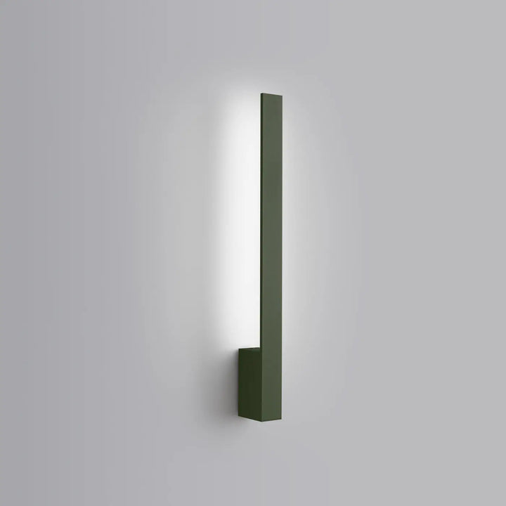 Applique murale lahti vert olive avec design minimaliste rectangulaire et led intégrée pour fonctionnalité pratique