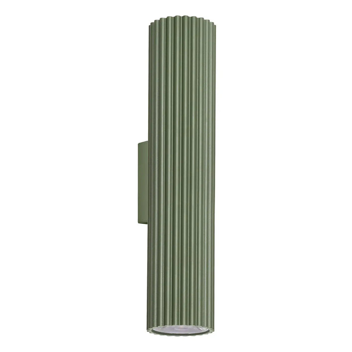 Applique murale ivar led 3000k vert olive avec abat-jour modernes rainurés et design expressif pour confort d’utilisation