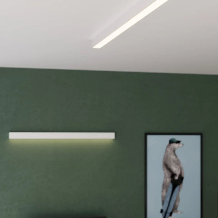 Applique murale collection pinne en blanc avec module led et paramètres d’éclairage 3000k au design minimaliste linéaire