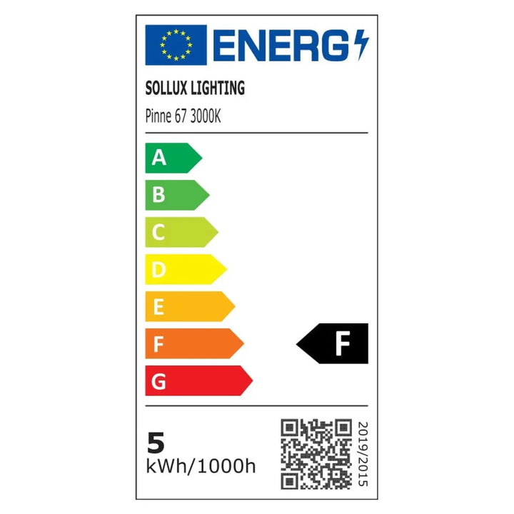 Applique murale pinne 67 3000k blanc avec module led et efficiency label f pour paramètres d’éclairage collection pinne