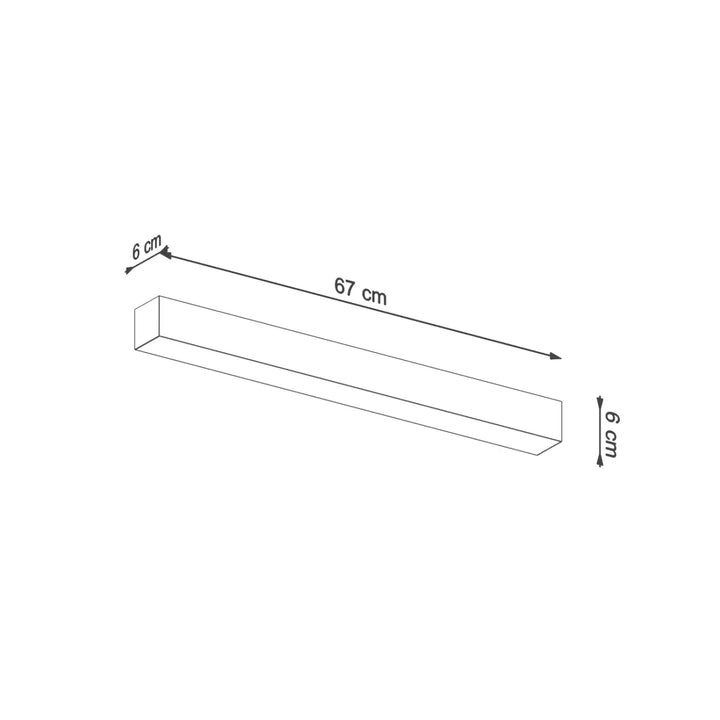 Applique murale de la collection pinne 67 cm avec module led 3000K blanc et paramètres d’éclairage minimalistes