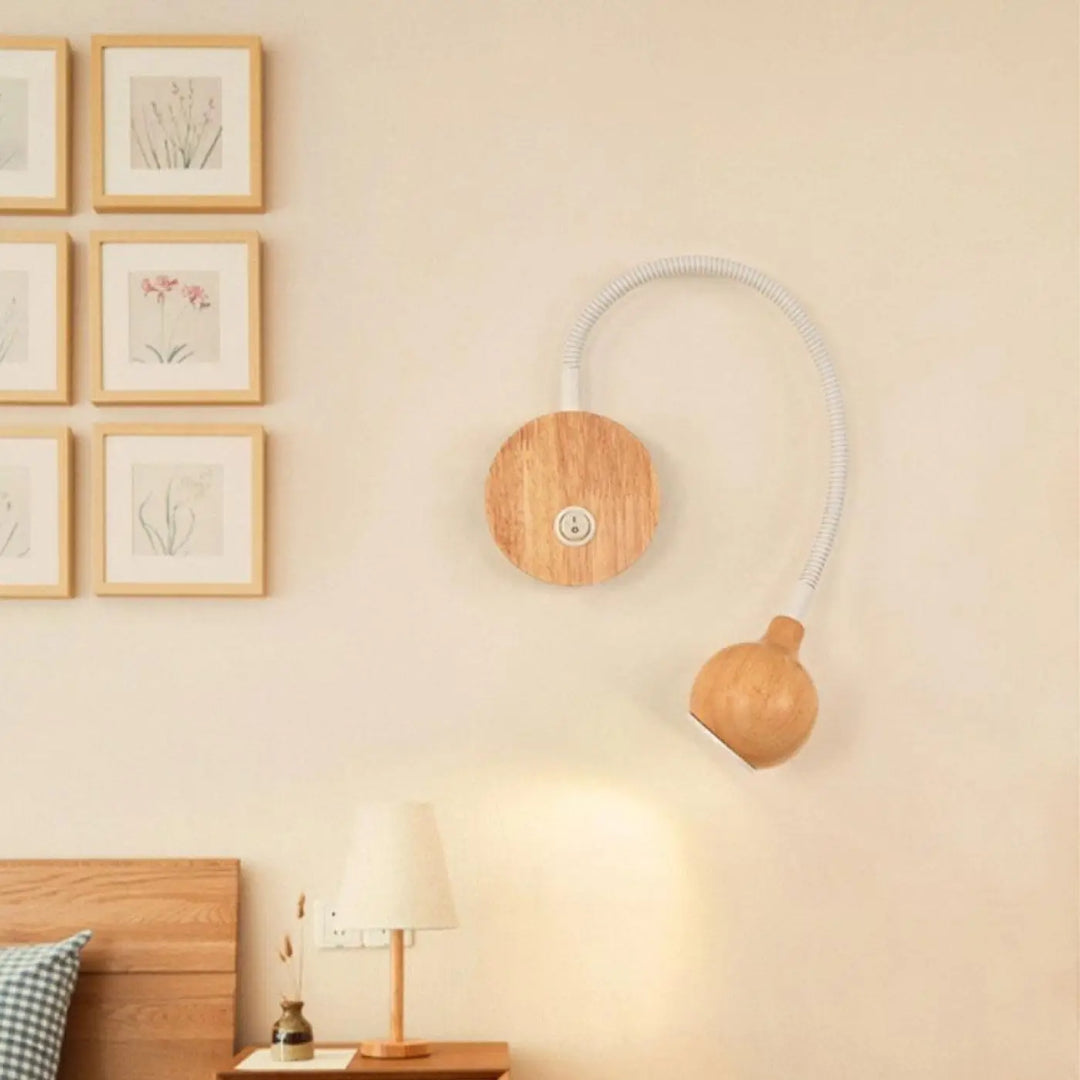 Applique Murale Avec Liseuse En Bois Noir Ou Blanc