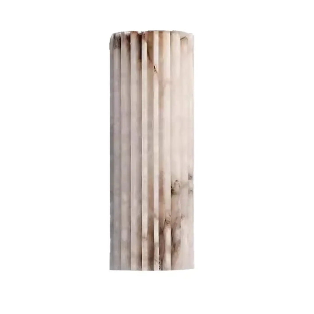 Applique Murale Longiligne en Albâtre Blanc et Marron

