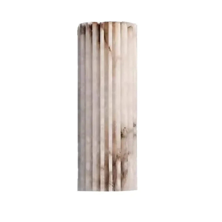 Applique Murale Longiligne en Albâtre Blanc et Marron

