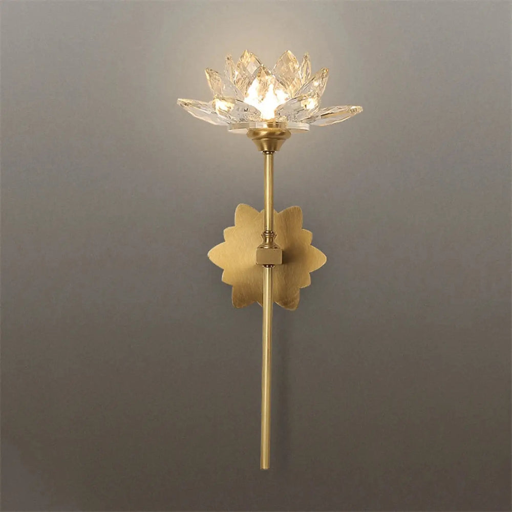 Applique murale lotus doré design floral lumineux au style élégant