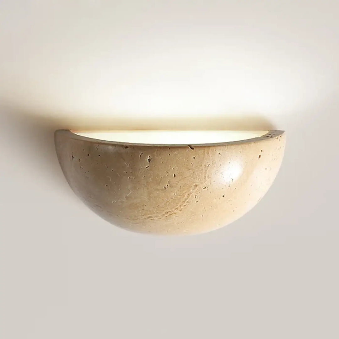 Applique marbre beige forme demi-sphère led style raffiné
