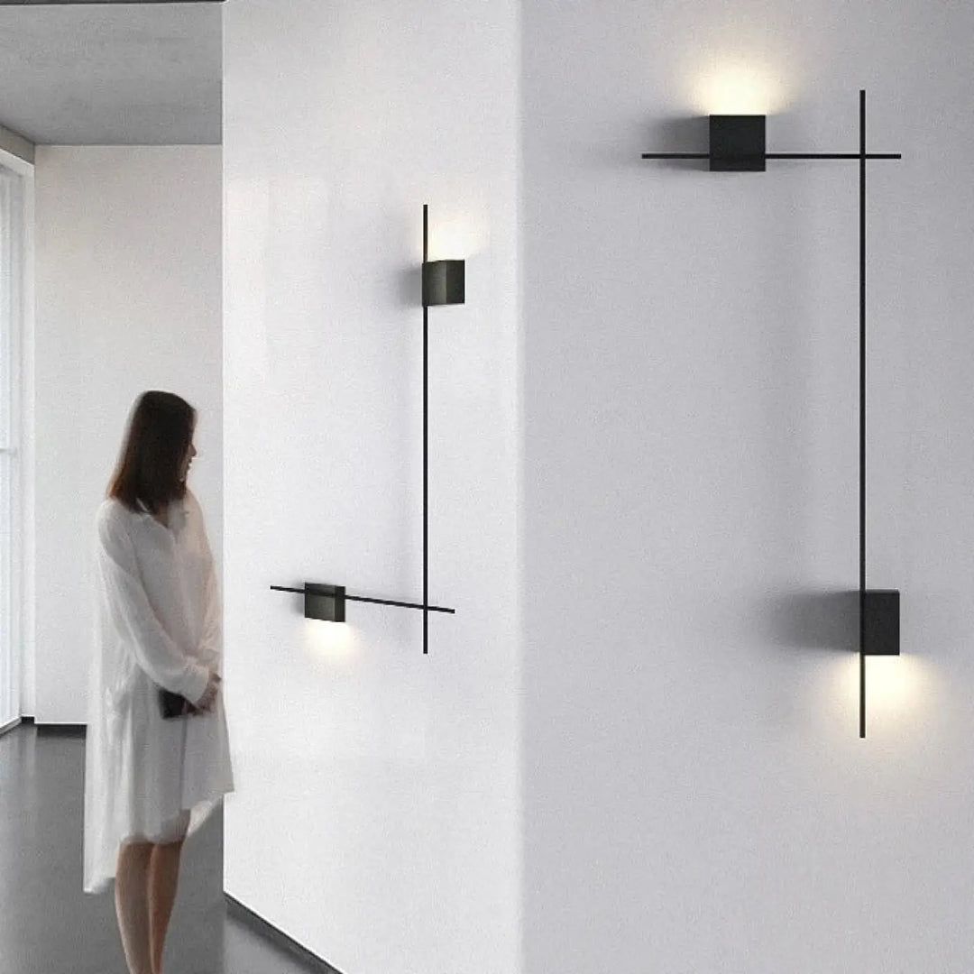 Applique Murale Minimaliste Au Design Géométrique Noir

