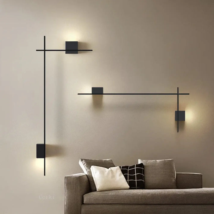 Applique Murale Minimaliste Au Design Géométrique Noir

