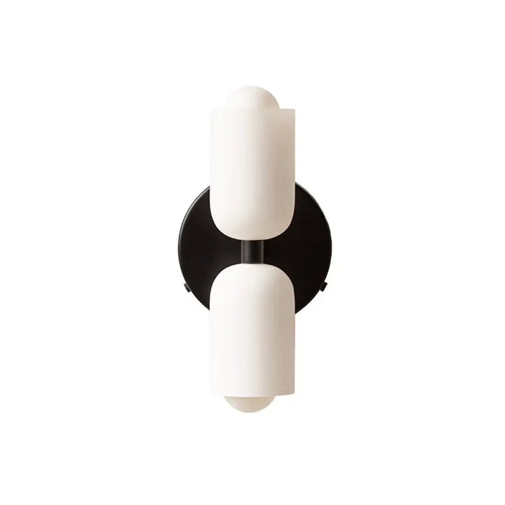 Applique murale minimaliste double diffuseur en verre opalin design