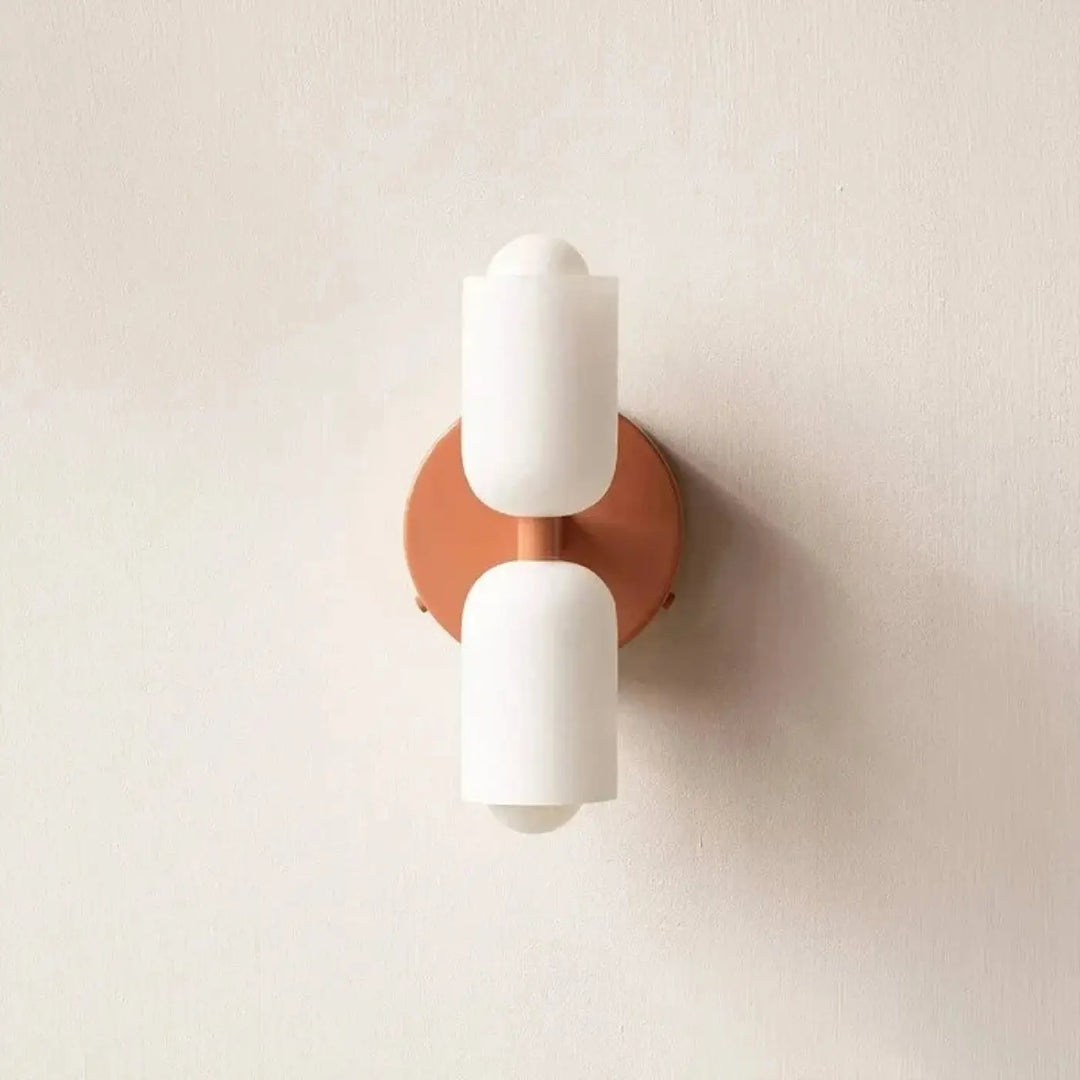 Applique murale minimaliste double diffuseur en verre opalin design