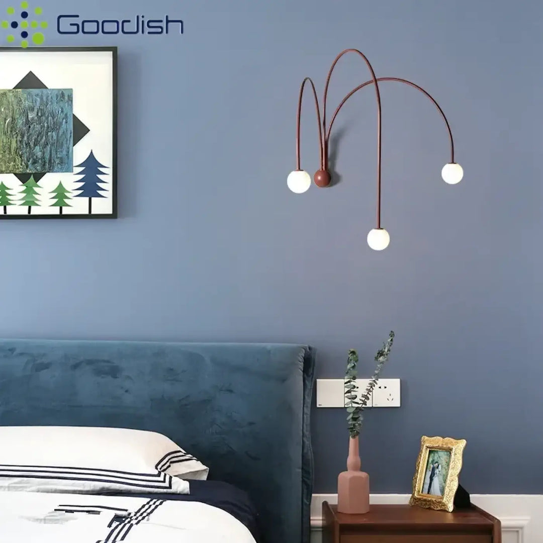 Applique murale moderne arches courbées avec globes élégant