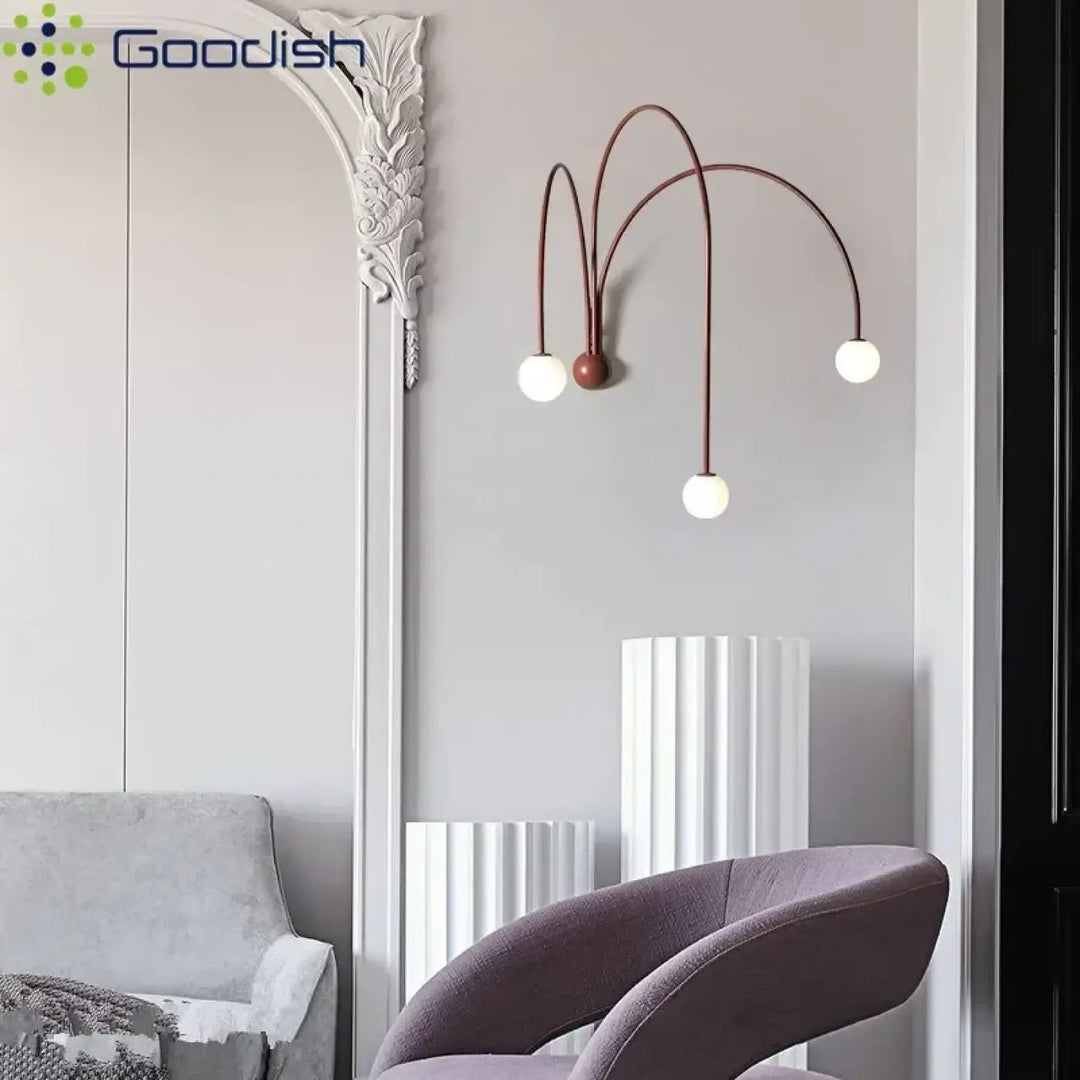 Applique murale moderne arches courbées avec globes élégant