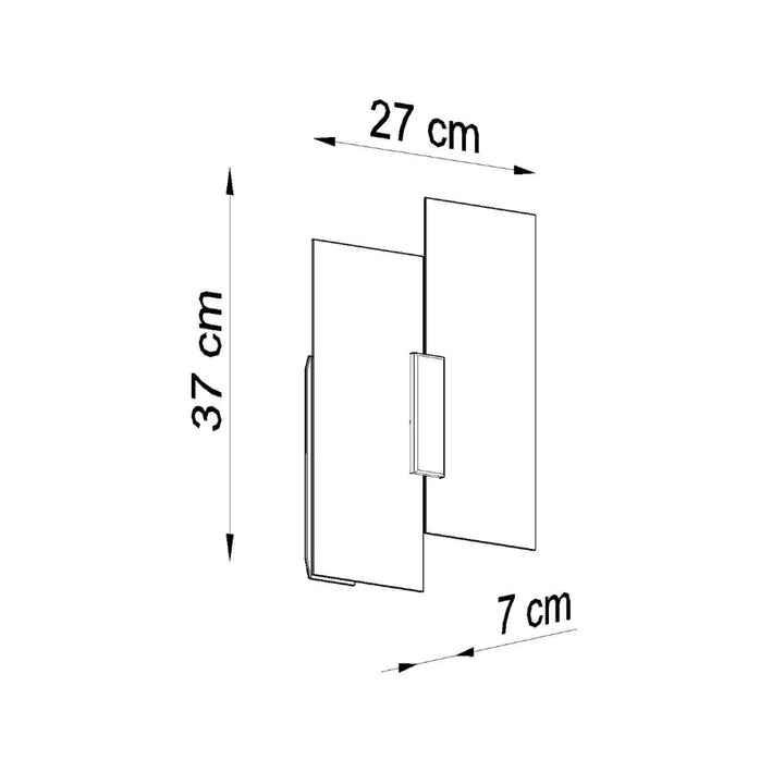 Applique murale fabiano en verre blanc met de 27 cm de large et 37 cm de haut avec poignée rectangulaire design intemporel