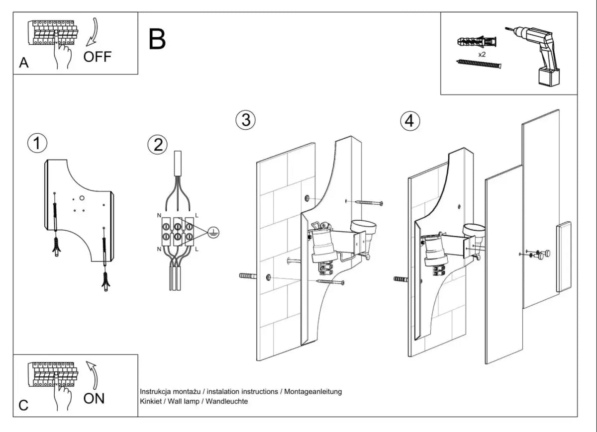 Schéma d'installation du luminaire