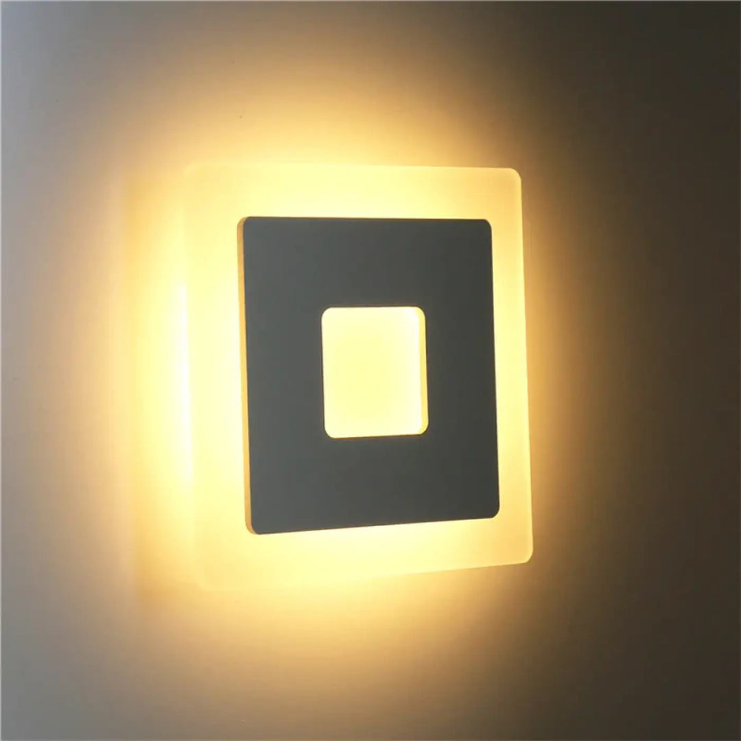 Applique Murale Moderne Led Design Carré Noir Pour Salon