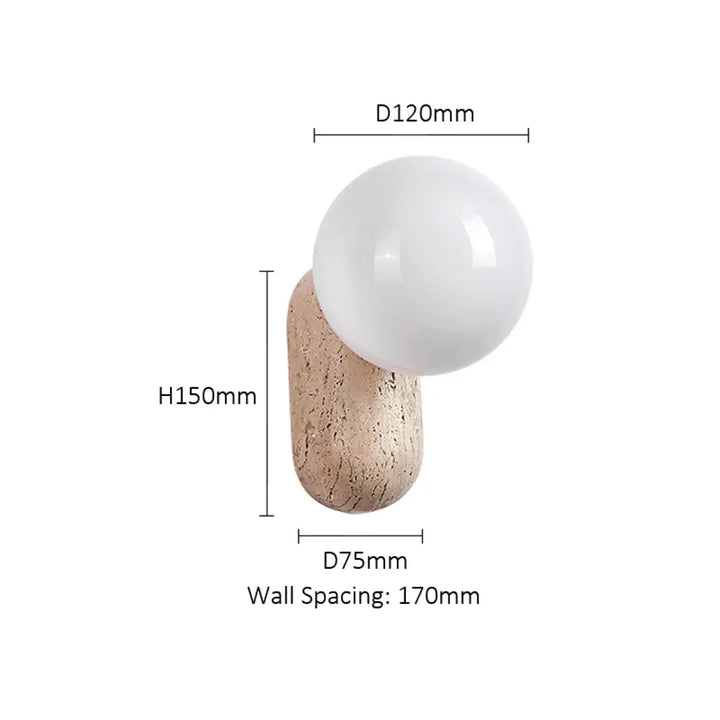 Applique moderne en pierre naturelle avec globe chic