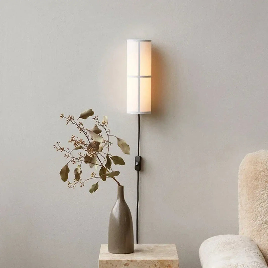 Applique Murale Moderne En Tissu Clair Diffuseur De Lumière Douce

