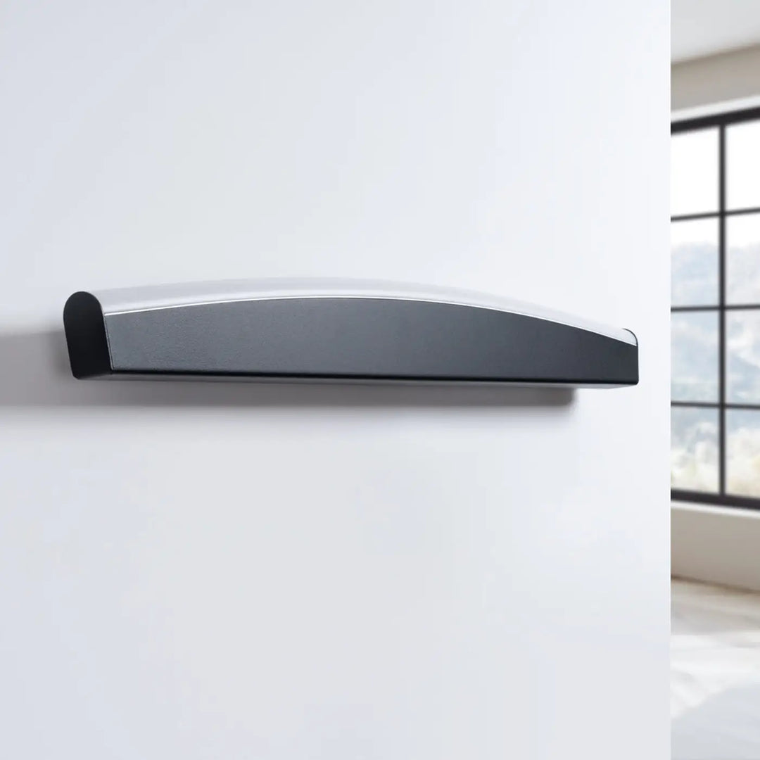 Applique murale jorun 4000k noir moderne avec design élégant en noir mat et argent brossé pour couleurs d’éclairage raffinées