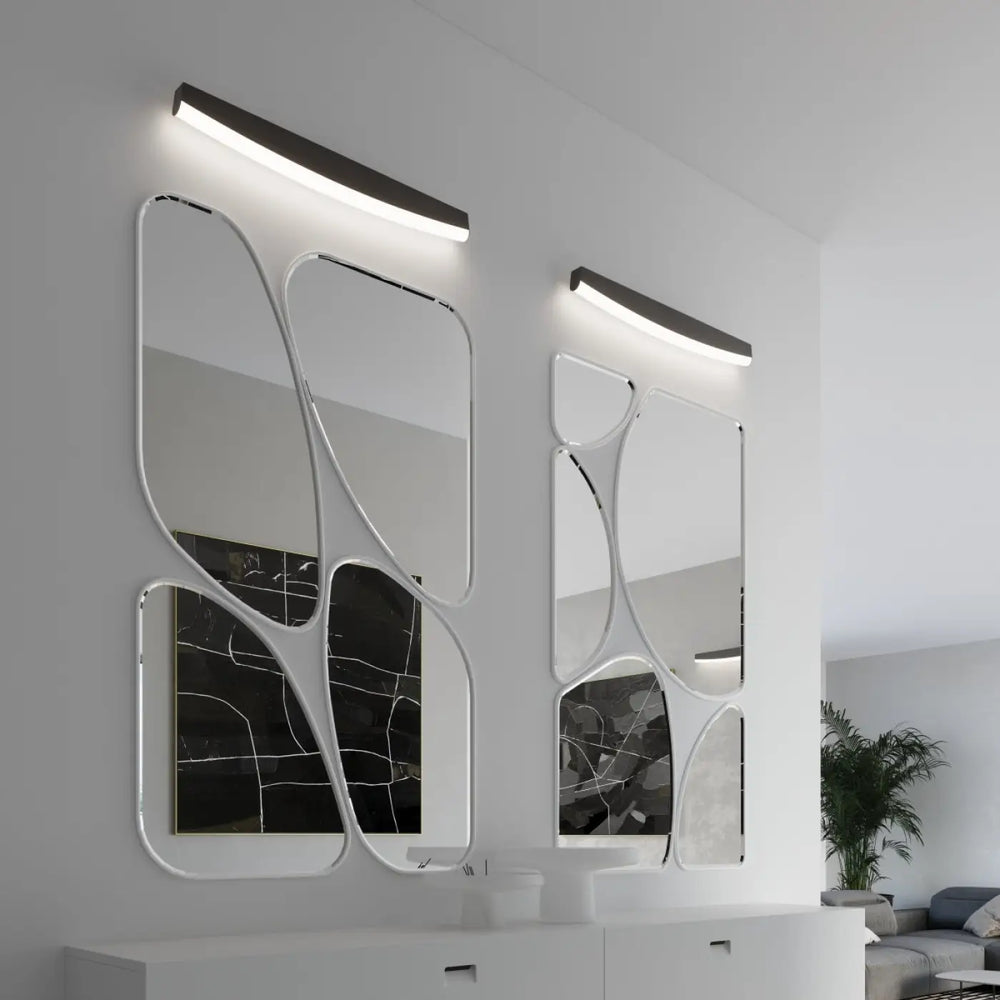 Applique murale jorun 4000k noir avec cadres en acrylique blanc et led intégré offrant un design élégant et couleurs d’éclairage modernes