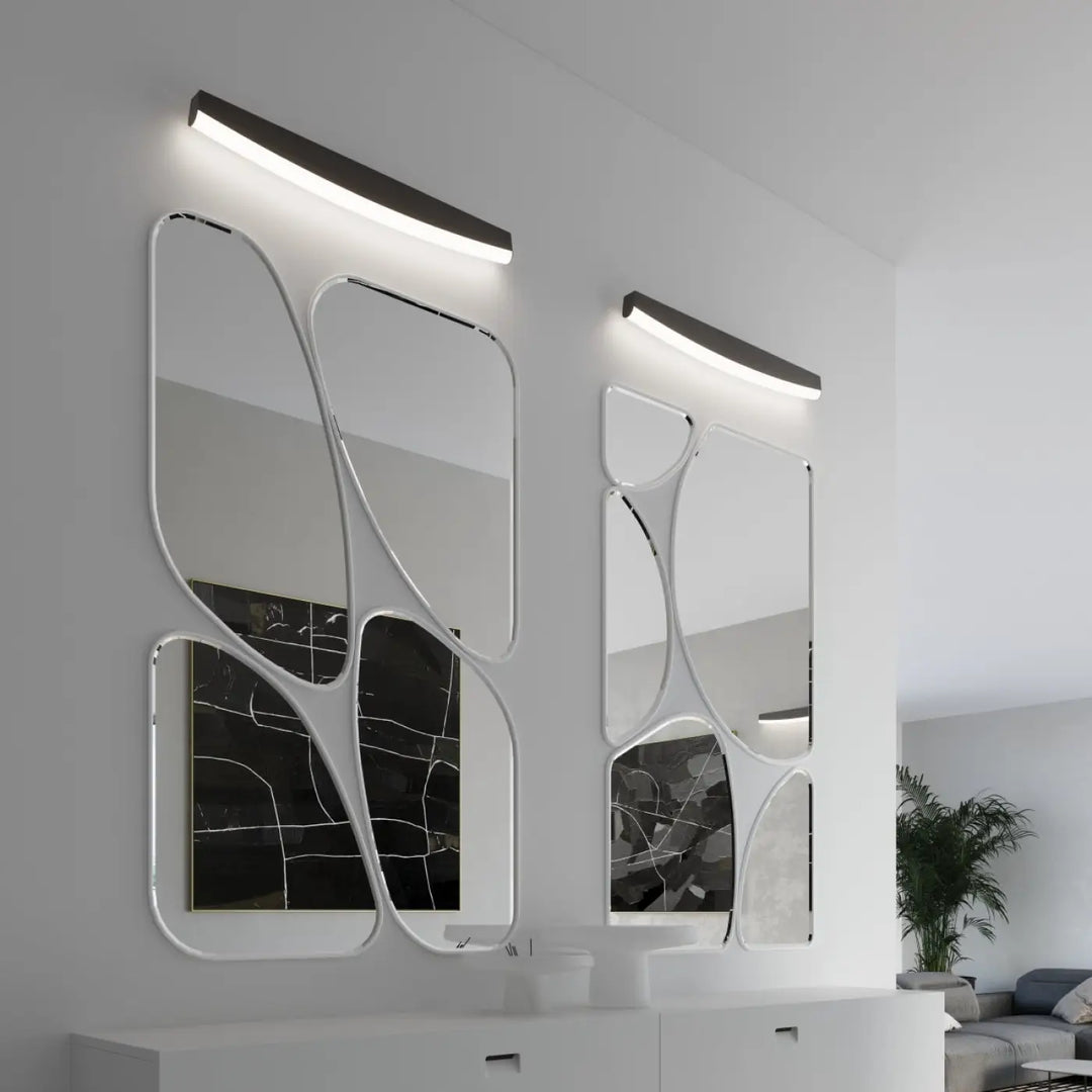 Applique murale jorun 4000k noir avec cadres en acrylique blanc et led intégré offrant un design élégant et couleurs d’éclairage modernes