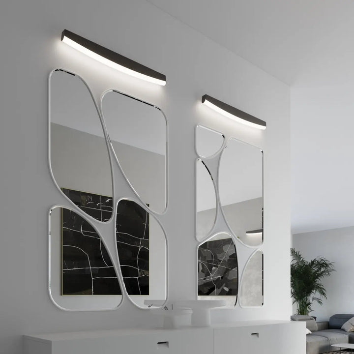 Applique murale jorun 4000k noir avec cadres en acrylique blanc et led intégré offrant un design élégant et couleurs d’éclairage modernes