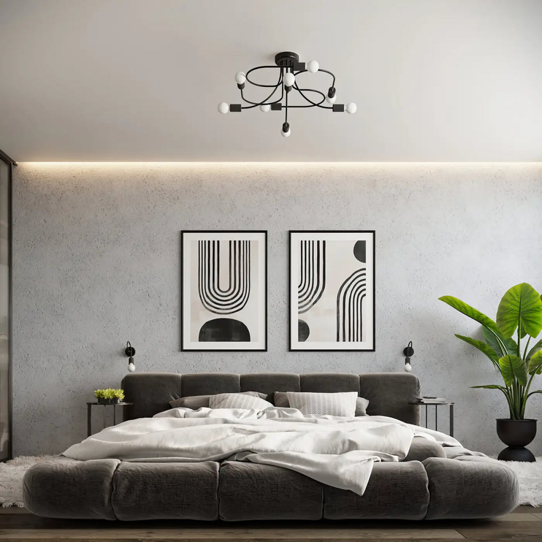 Applique murale lever noir moderne avec ampoules sphériques pour une ambiance incroyablement stylée de la collection levar