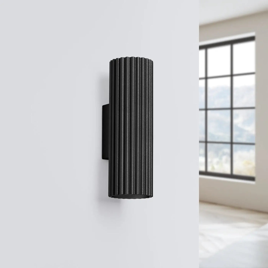Applique murale karbon 20 noir design minimaliste avec ampoules gu10 interchangeables et plafonnier karbon allie
