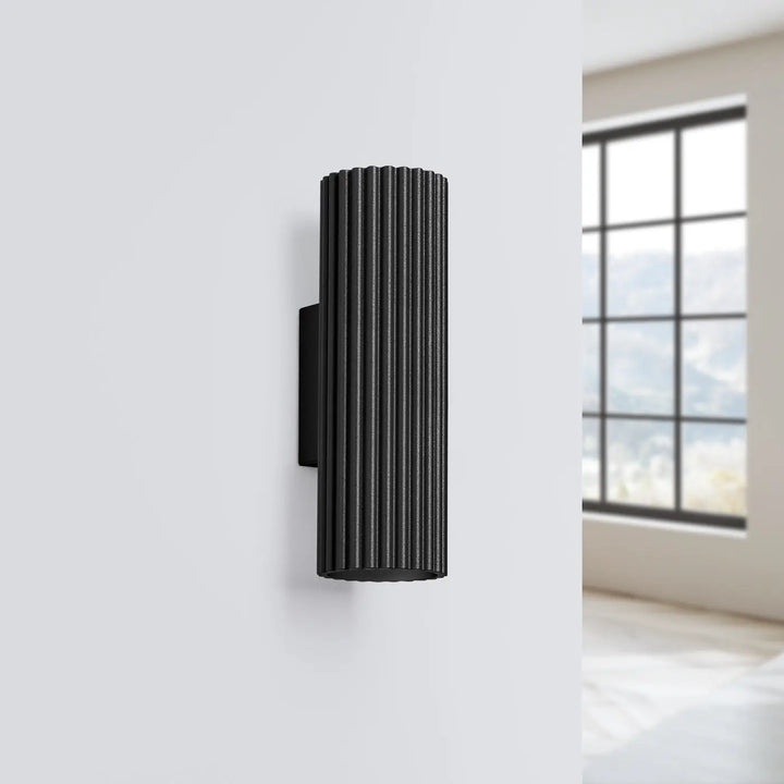 Applique murale karbon 20 noir design minimaliste avec ampoules gu10 interchangeables et plafonnier karbon allie
