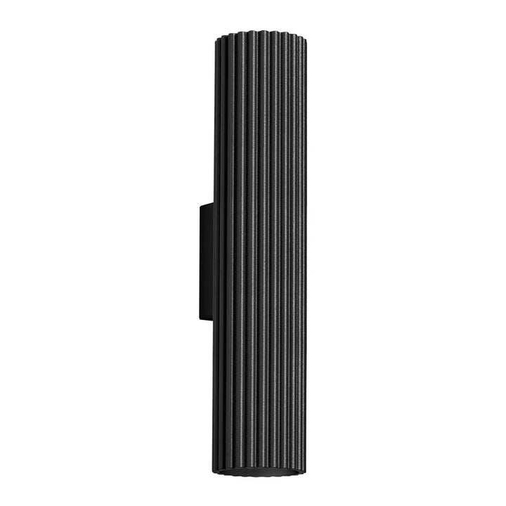 Applique murale karbon 30 noire en métal nervuré avec design minimaliste et ampoules gu10 interchangeables