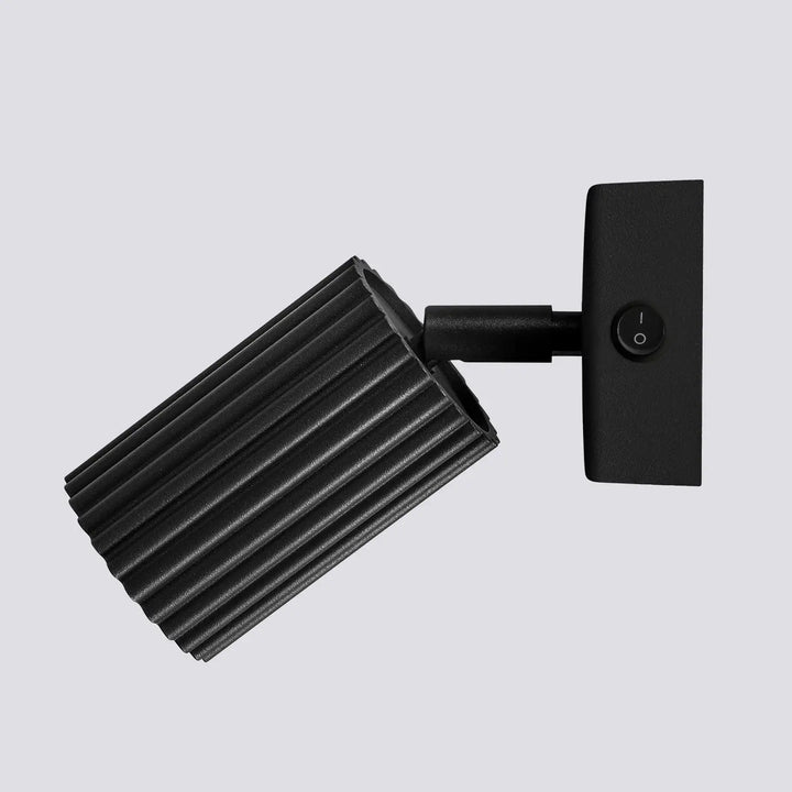 Applique murale avec interrupteur karbon noir design minimaliste en finition mate avec ampoules gu10 interchangeables