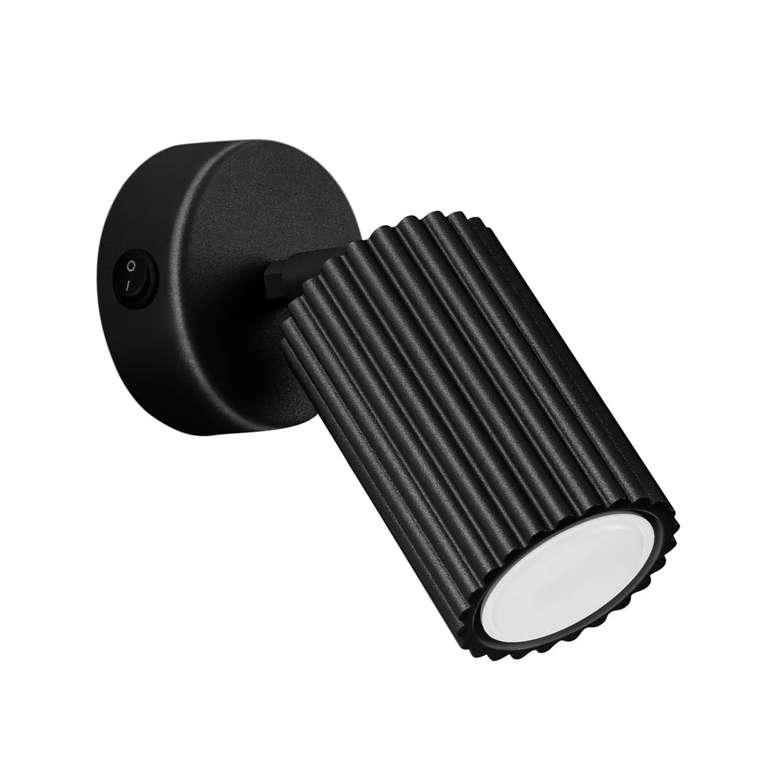 Applique murale avec interrupteur karbon noir avec design minimaliste et ampoules gu10 interchangeables