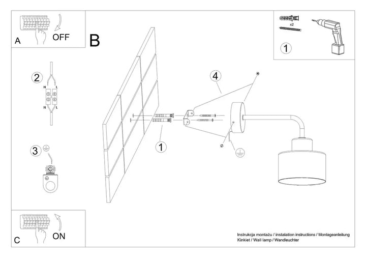 Applique murale savar 1 noir avec abat-jour cylindrique et bras courbé dans un schéma technique montrant lampy z linii savar przyciągają uwagę jednocześnie emanują prostotą