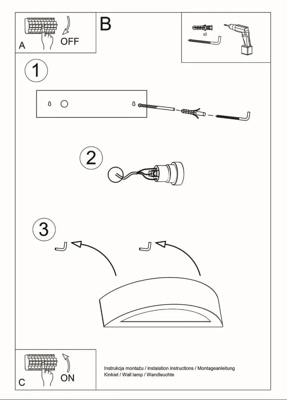Schéma d'installation du luminaire