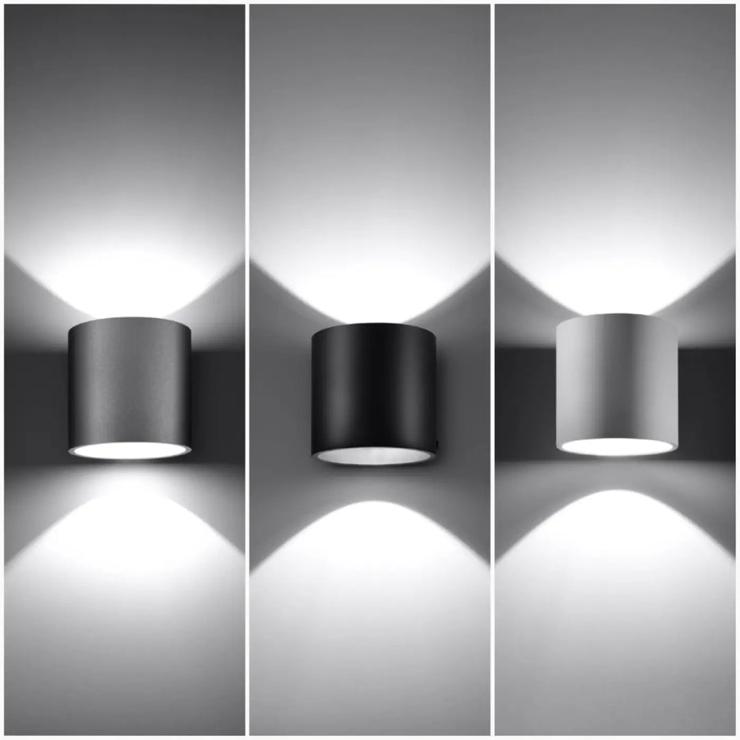 Kinkiet orbis applique murale cylindre mat noir avec design minimaliste et bois naturel pour éclairage moderne