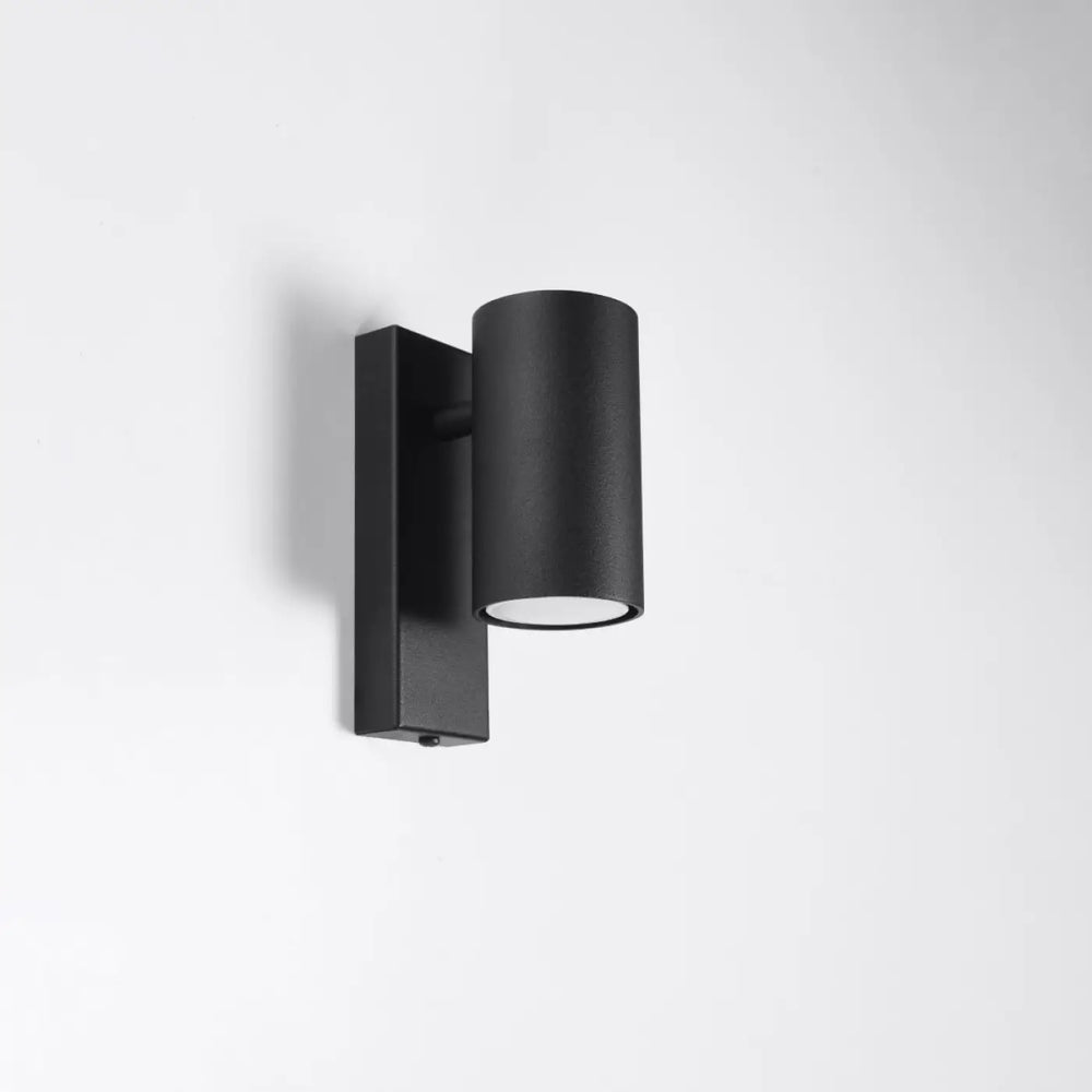 Murale utti cylindre noir en finition mate avec design minimaliste offrant une forme discrète et élégante