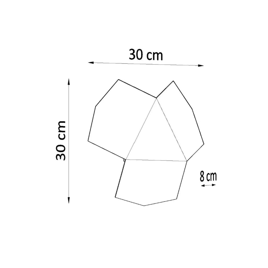 Applique murale tre noire design original fera avec planteur minimaliste géométrique 30 cm diamètre 8 cm profondeur