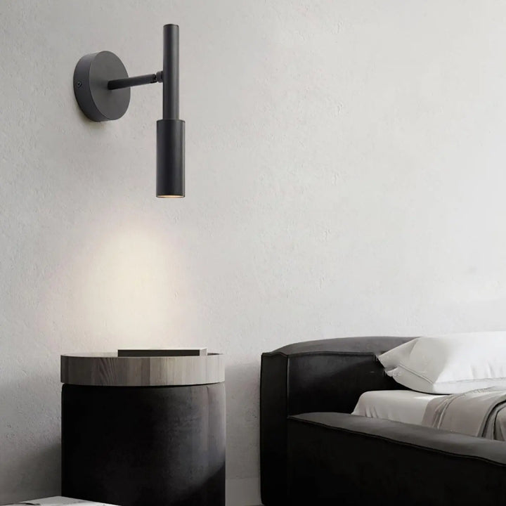 Applique Murale Noire Design En Tube Aluminium