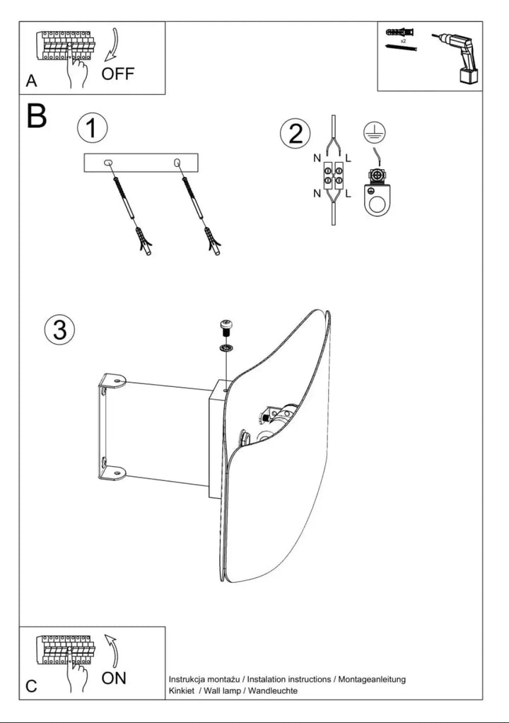 Applique murale tila 40 noir avec design original et fixation métallique pour un luminaire intemporel