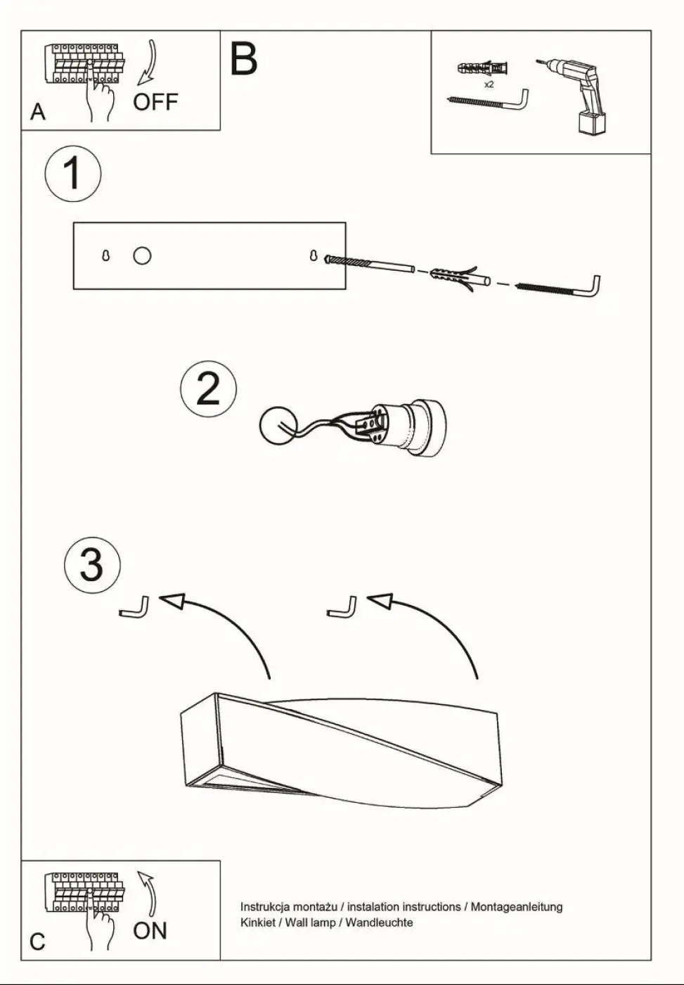 Schéma d'installation du luminaire