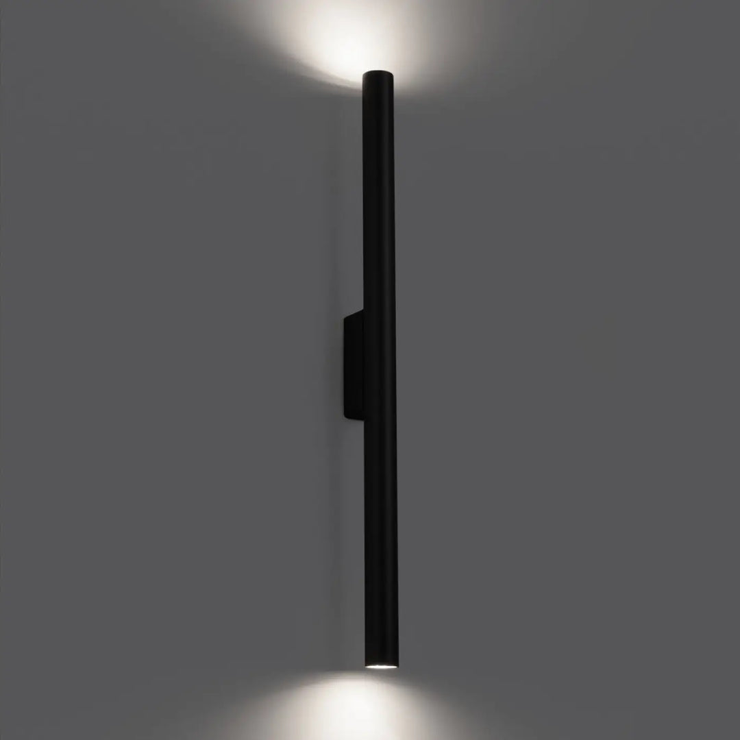 Applique murale pastelo 2 noir cylindrique avec design moderne et éclairage directionnel double pour série pastelo