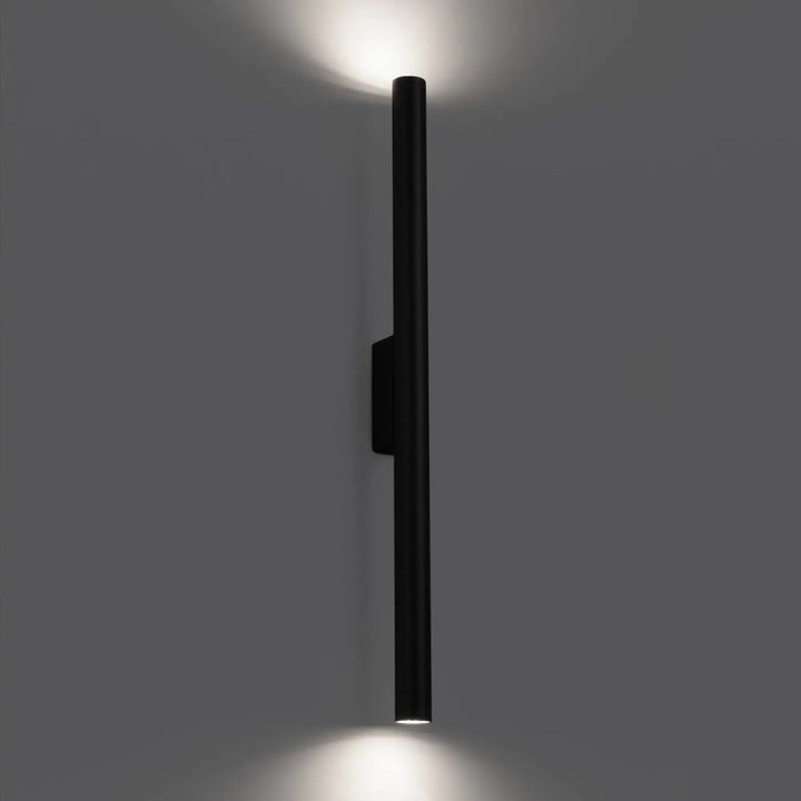 Applique murale pastelo 2 noir cylindrique avec design moderne et éclairage directionnel double pour série pastelo