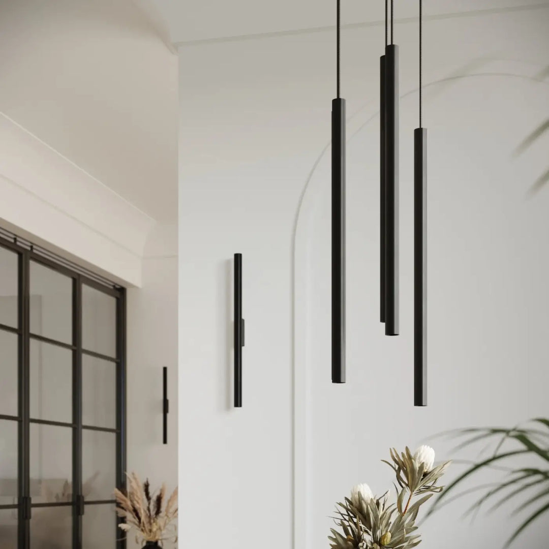 Applique murale pastel 2 noir avec lampes pastelo cylindriques design moderne pour éclairage intérieur élégant