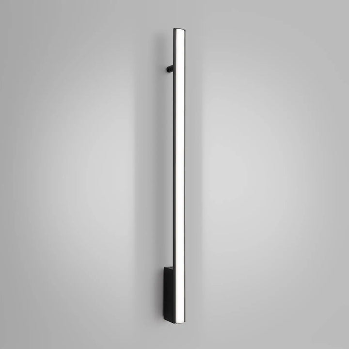 Applique murale lagom 90 4000k noir avec poignée de porte murale chrome et plaques de fixation noires pour plafonniers linéaires