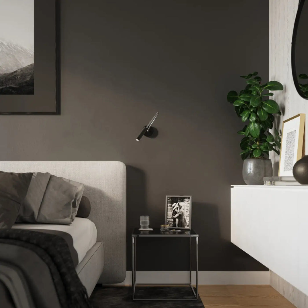 Applique murale minimaliste série axil noire en métal avec design incliné pour un éclairage élégant mural